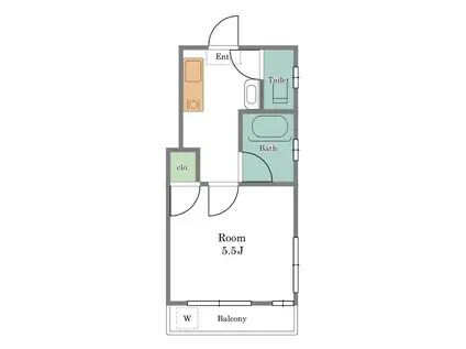 オレンヂハイツ(1K/1階)の間取り写真