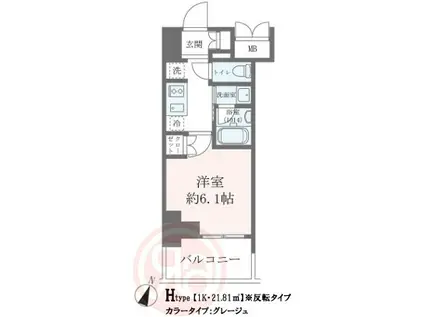 クレストコート靭公園 THE CLASS(1K/11階)の間取り写真