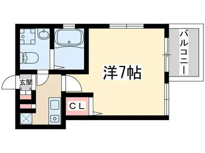 アスール江坂サード(1K/6階)の間取り写真