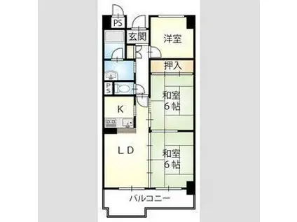 ヤマイチPLAZA サンシティ広瀬(3LDK/6階)の間取り写真