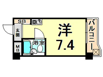 キューブ北武庫之荘II(ワンルーム/1階)の間取り写真