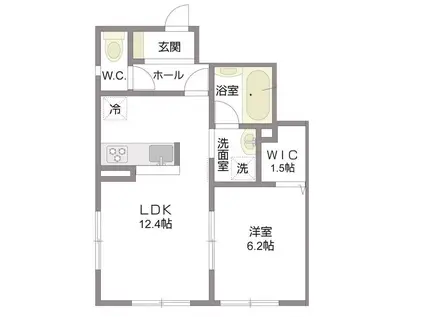 マニャーナI棟(1LDK/1階)の間取り写真