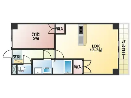 サンモール和坂(1LDK/2階)の間取り写真
