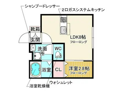 豊中市待兼山町PJ(1LDK/1階)の間取り写真