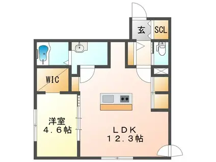 R-FINO MIYANOSAWA(1LDK/2階)の間取り写真