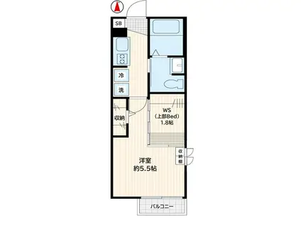 LIENS REGALO 船堀 STATION(1K/2階)の間取り写真