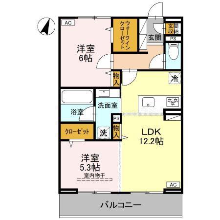 KOAひばりヶ丘(2LDK/3階)の間取り写真