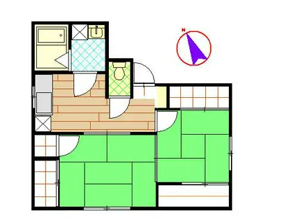 さるやハイツ(2DK/2階)の間取り写真