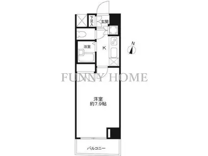 パレ・ホームズ都立大学(1K/3階)の間取り写真