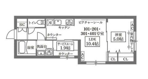 COCOCUBE GRANDE学芸大学(1SLDK/3階)の間取り写真