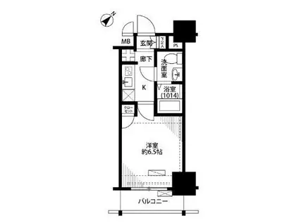 プレール・ドゥーク蒲田(1K/4階)の間取り写真