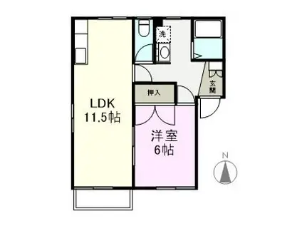 フレグランス広丘(1LDK/2階)の間取り写真