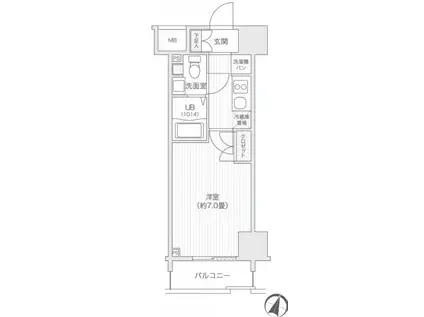 レジディア笹塚II(1K/3階)の間取り写真