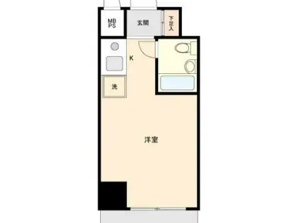 ONE ROOF FLAT NISHIW(ワンルーム/8階)の間取り写真