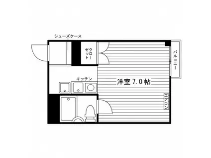 カレッジコート大知2(ワンルーム/1階)の間取り写真