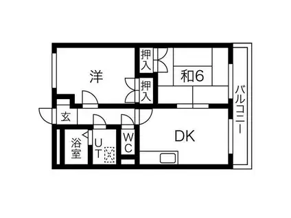 コスモハイツ(2DK/2階)の間取り写真