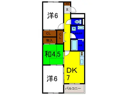 エス・プワール(3DK/3階)の間取り写真