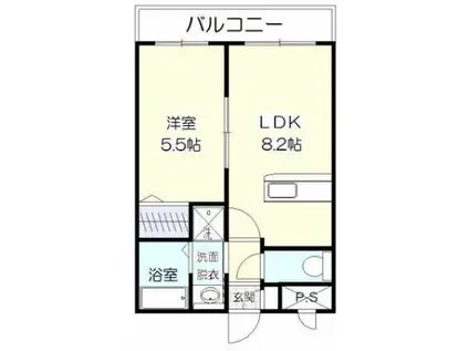 ヴェルビュー郡元(1LDK/4階)の間取り写真