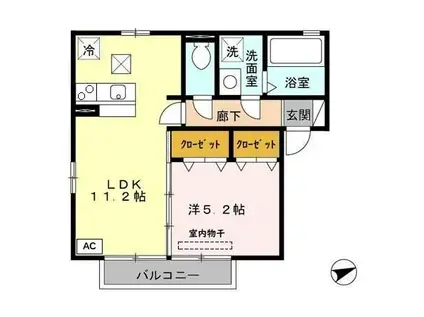 アルペジオ久原A(1LDK/1階)の間取り写真