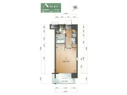 ダイナコー卜エス夕ディオサラ(1K/7階)の間取り写真