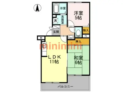 高井マンション(2LDK/3階)の間取り写真