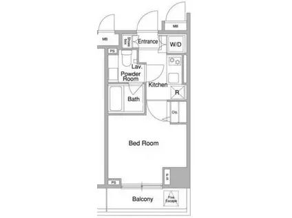 コンフォリア両国DEUX(1K/2階)の間取り写真