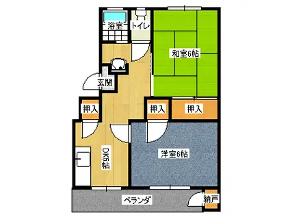 グランデ天神橋(2DK/3階)の間取り写真