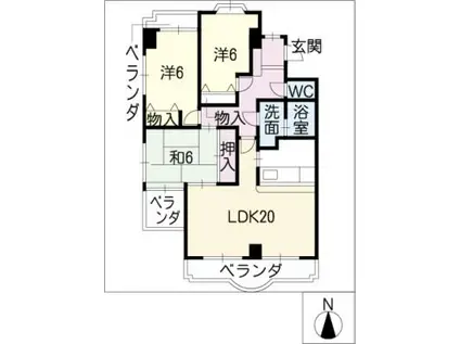 CASA BELLA(3LDK/3階)の間取り写真