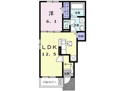 メゾン ド シャン(1LDK/1階)の間取り写真