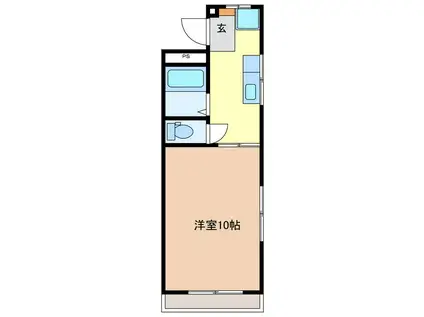 シティハイツ山本(1K/2階)の間取り写真