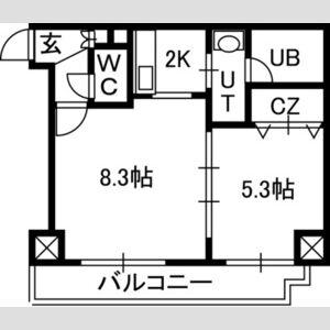 TREASURE COURTA(1LDK/9階)の間取り写真