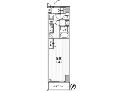 ALTERNA横濱阪東橋(1K/9階)の間取り写真