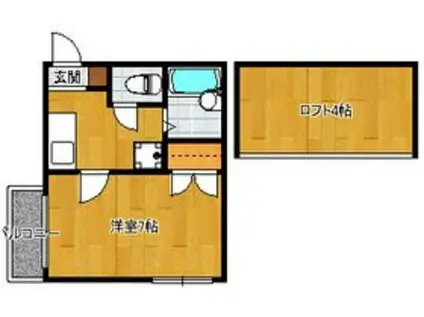 ジオ博多駅南(1K/2階)の間取り写真