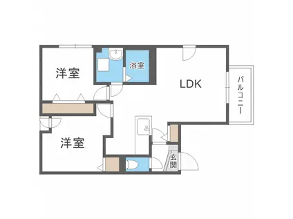 フランシーズ北10条(2LDK/4階)の間取り写真