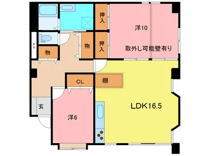 サンセットビーチマンション(2LDK/1階)の間取り写真