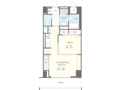 プレミアムコート新栄(1LDK/6階)の間取り写真