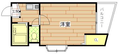 エミネンスヨシムラ(1K/4階)の間取り写真