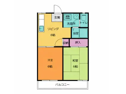 ドミールKUKI(2DK/1階)の間取り写真