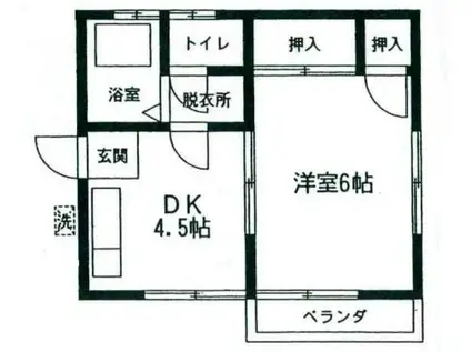 第2コーポダイエー(1K/2階)の間取り写真