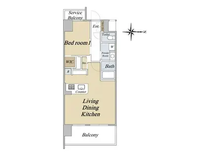 アーバネックス中崎町II(1LDK/7階)の間取り写真