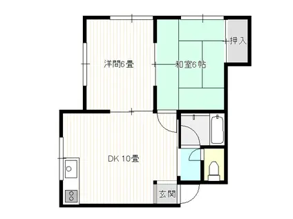 コーポ大野(2DK/1階)の間取り写真