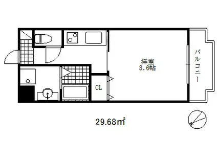 セレッソ(1K/4階)の間取り写真