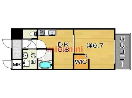 カンナビーノ(1DK/1階)の間取り写真