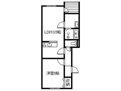 イーストコート(1LDK/1階)の間取り写真