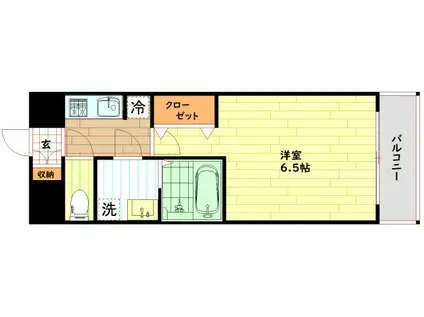 エスリードレジデンス都島シティフロント(1K/8階)の間取り写真