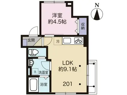 リージェント東和(1LDK/2階)の間取り写真