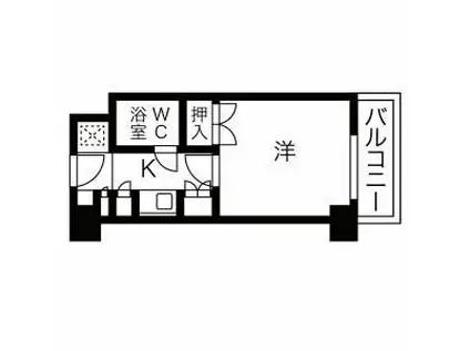 カルム亀島(1K/7階)の間取り写真