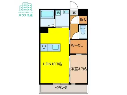 トレス天満A(1LDK/1階)の間取り写真