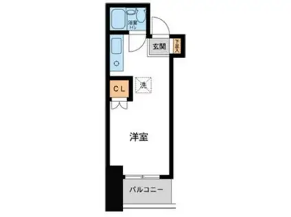 コスモヒロ南台(ワンルーム/4階)の間取り写真