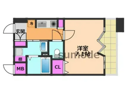 アーバンウェル茨木(1K/9階)の間取り写真